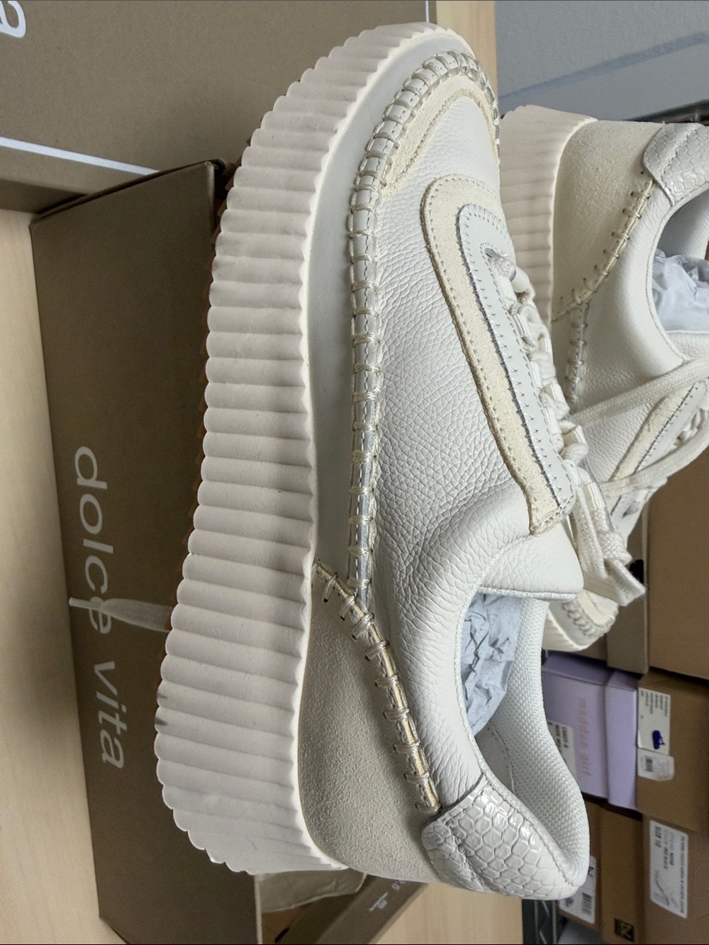 Dolce Vita Off-White Platform Sneakers - Picture 3 of 6